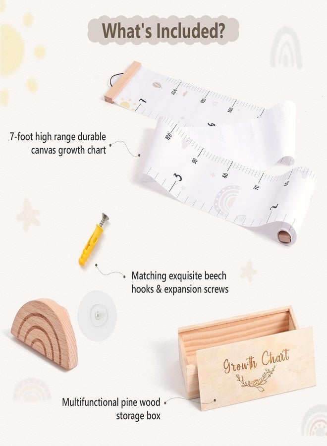 let's make Growth Chart for Wall 7 Ft Height Chart with Keepsake Box & Hook Waterproof Canvas Measure Wall Ruler Removable Neutral Nursery Wall Decor for Baby Kids Toddlers - Image 5